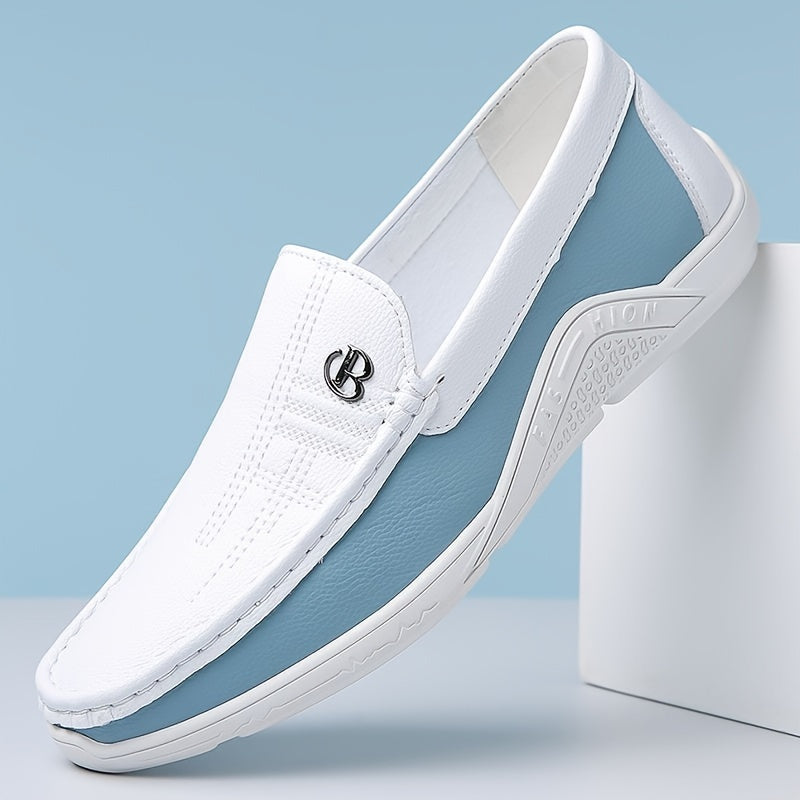 The Notting Hill Loafer — White & Sky Blue