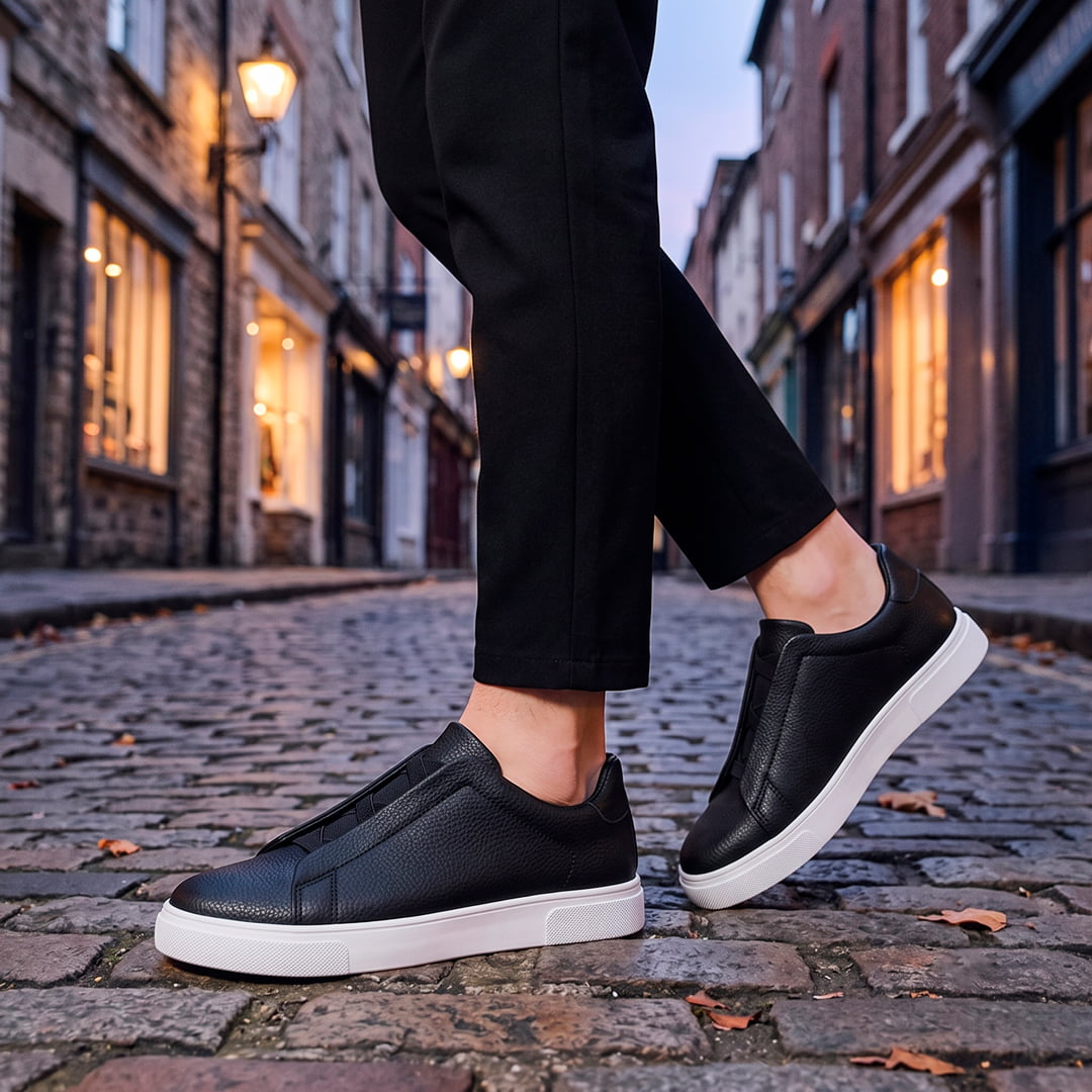 The Clerkenwell Leather Sneaker — Black
