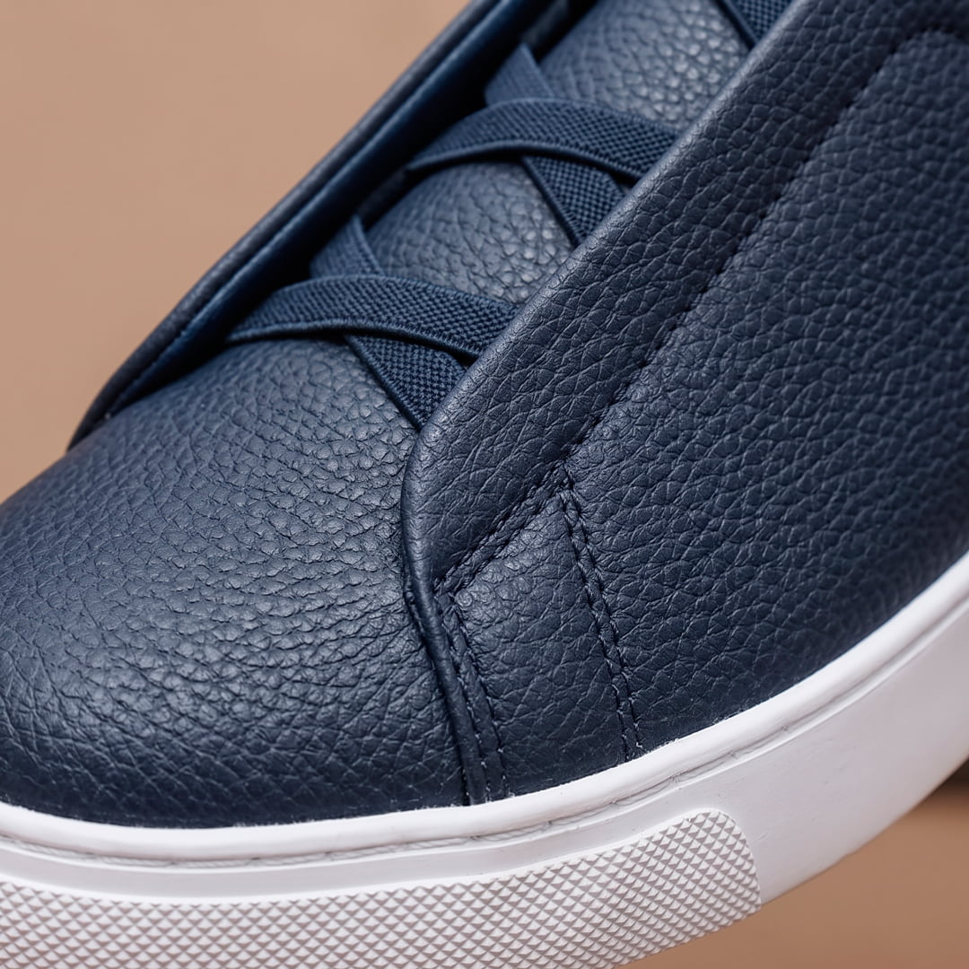 The Clerkenwell Leather Sneaker — Navy